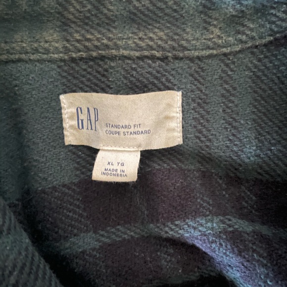 GAP Green Plaid Flannel XL - Picture 3 of 3